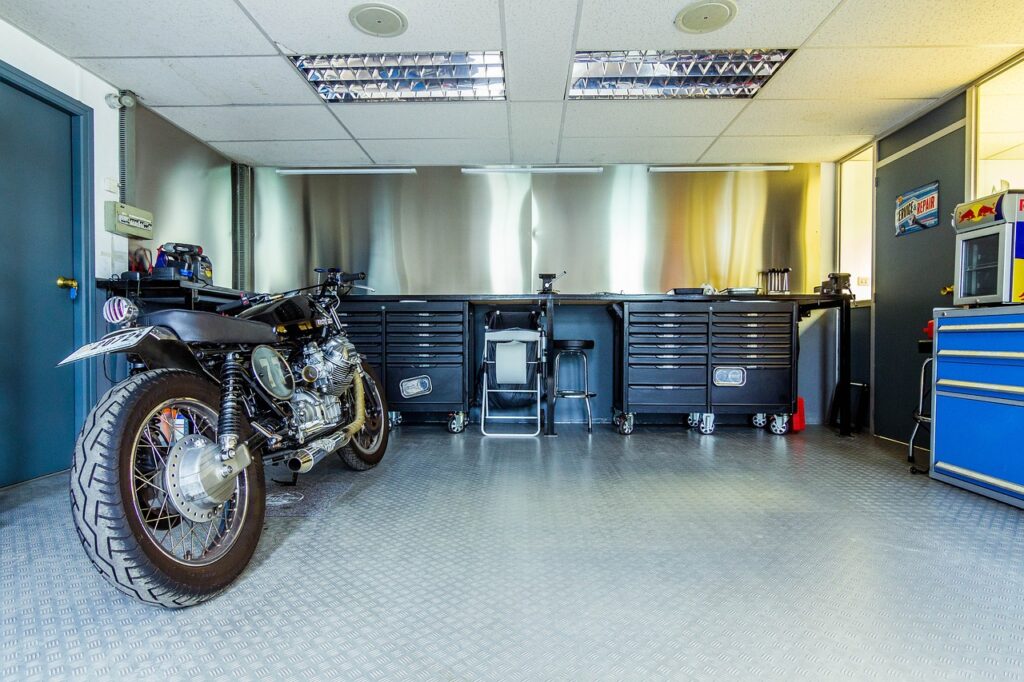 Motorcycle in Garage